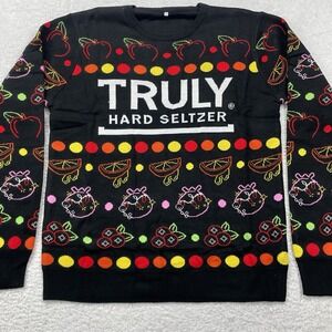 Truly Hard Seltzer Adult Large Sweater‎ Multicolor Ugly Christmas NWOT Holiday